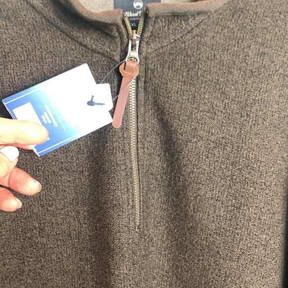 Wind River 1/4 Zip Cotton Blend Pullover Sweater Modern Fit Brown Size 2XL NEW - Picture 6 of 15